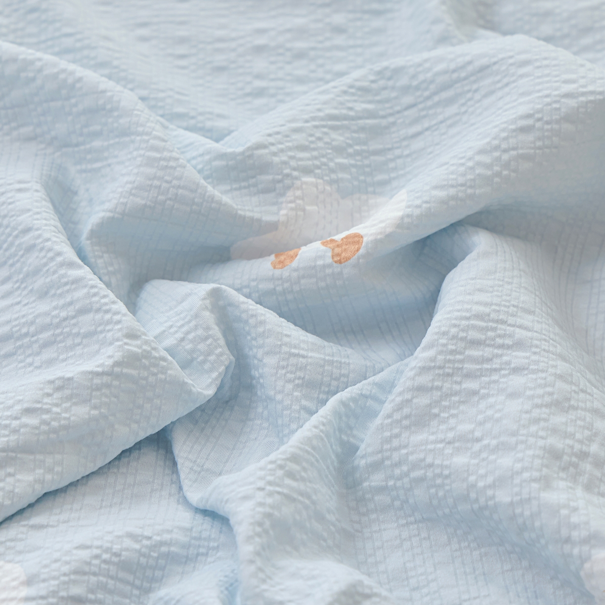 91家纺网 家纺一手货源 找家纺 人人爱家纺 2026新款泡芙纱欧式夏被夏凉被空调被四件套 泡芙云朵