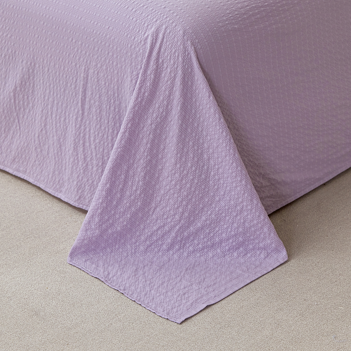 91家纺网 家纺一手货源 找家纺 人人爱家纺 2026新款泡芙纱欧式夏被夏凉被空调被四件套 紫色花语