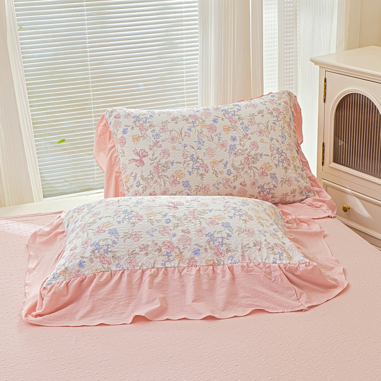 91家纺网 家纺一手货源 找家纺 人人爱家纺 2026新款泡芙纱欧式夏被夏凉被空调被四件套 诗意柔