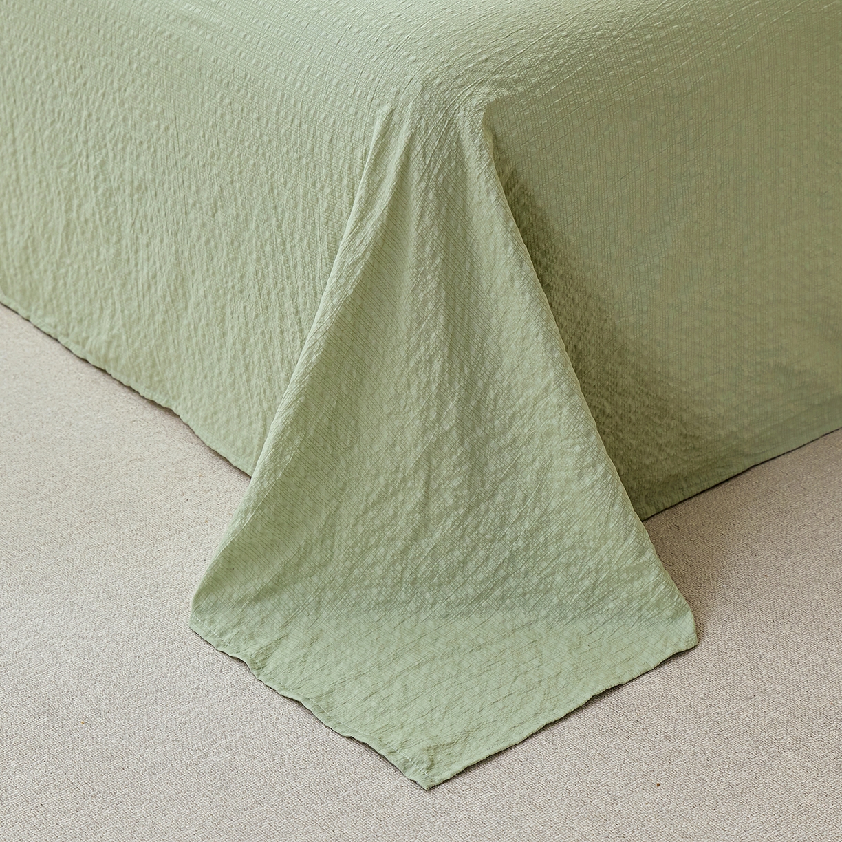 91家纺网 家纺一手货源 找家纺 人人爱家纺 2026新款泡芙纱欧式夏被夏凉被空调被四件套 抹茶梅梅