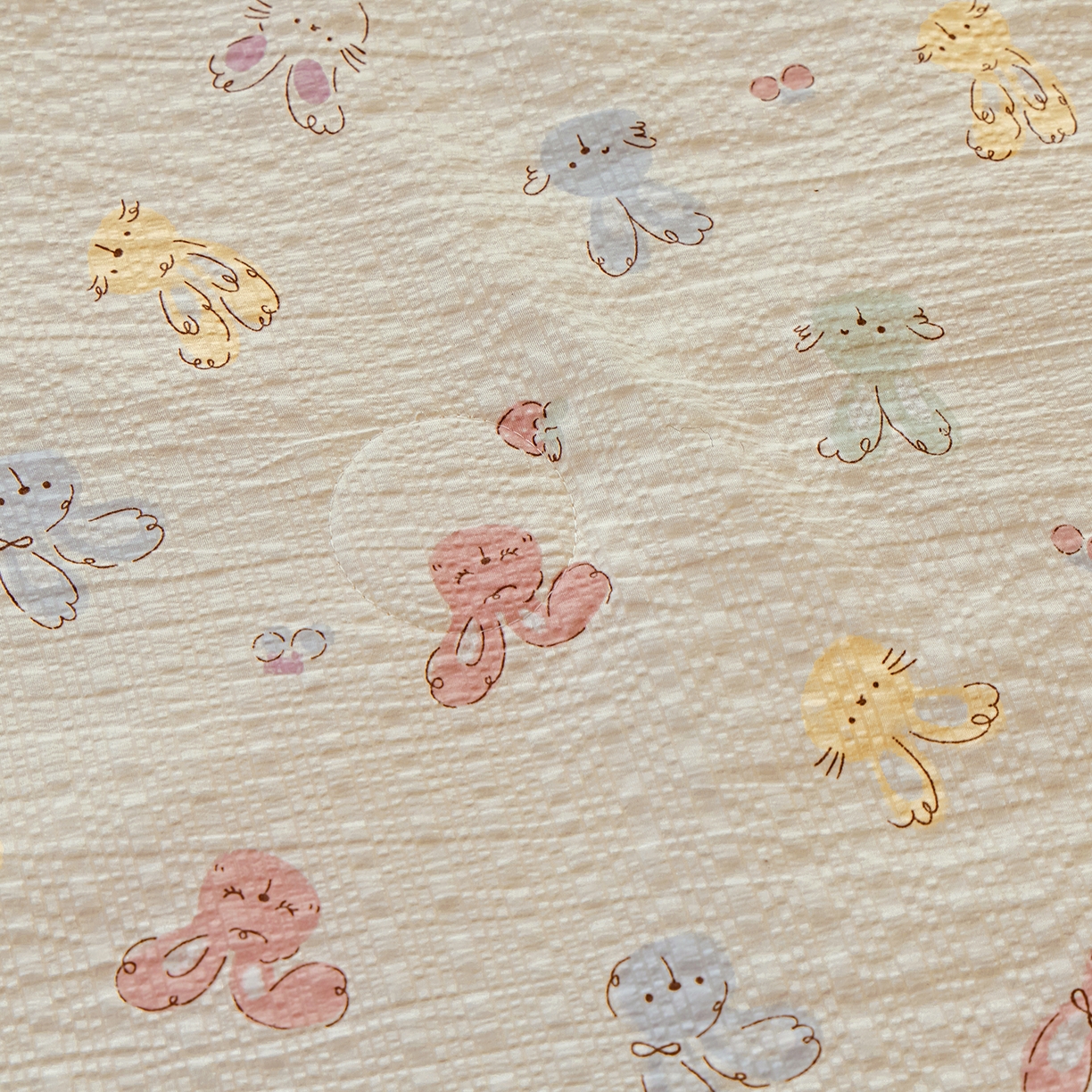 91家纺网 家纺一手货源 找家纺 人人爱家纺 2026新款泡芙纱欧式夏被夏凉被空调被四件套 长耳兔