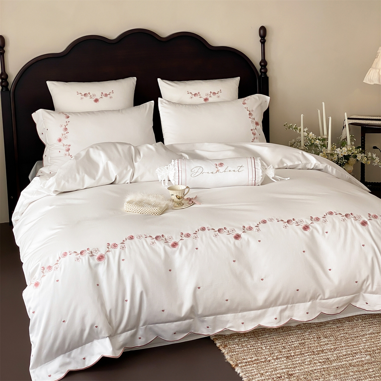 91家纺网 家纺一手货源 找家纺 （总）树下 2026新款a类100支50s双股刺绣高支高密贡缎长绒棉四件套全棉四件套-丹莓