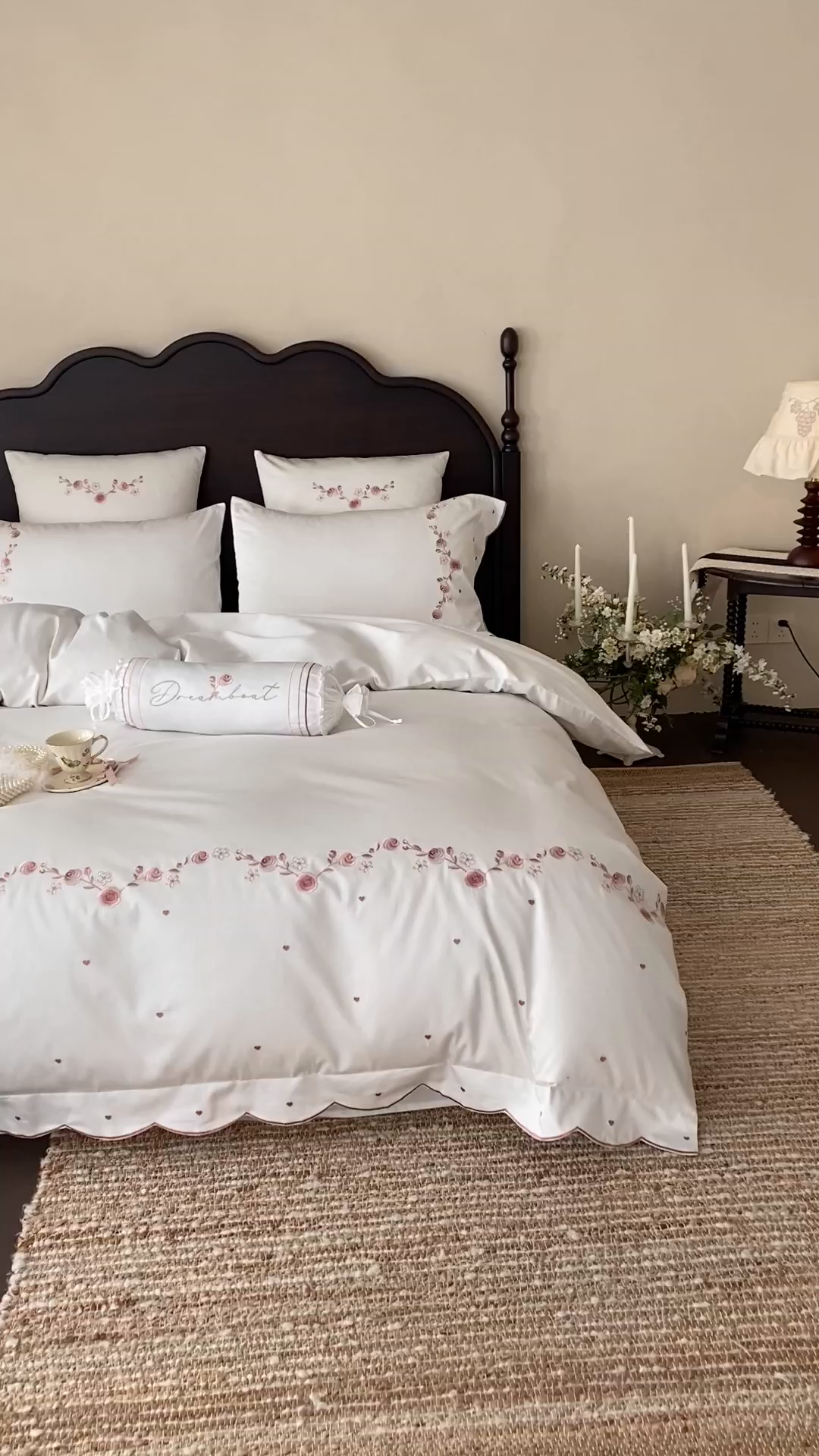 91家纺网 家纺一手货源 找家纺 （总）树下 2026新款a类100支50s双股刺绣高支高密贡缎长绒棉四件套全棉四件套-丹莓