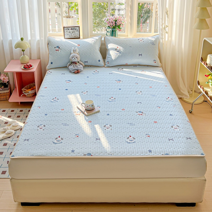 91家纺网 家纺一手货源 找家纺 卡普二店 2026新款A类锦氨凉感印花夏被四件套床盖凉席款--凉席床盖 帕恰狗