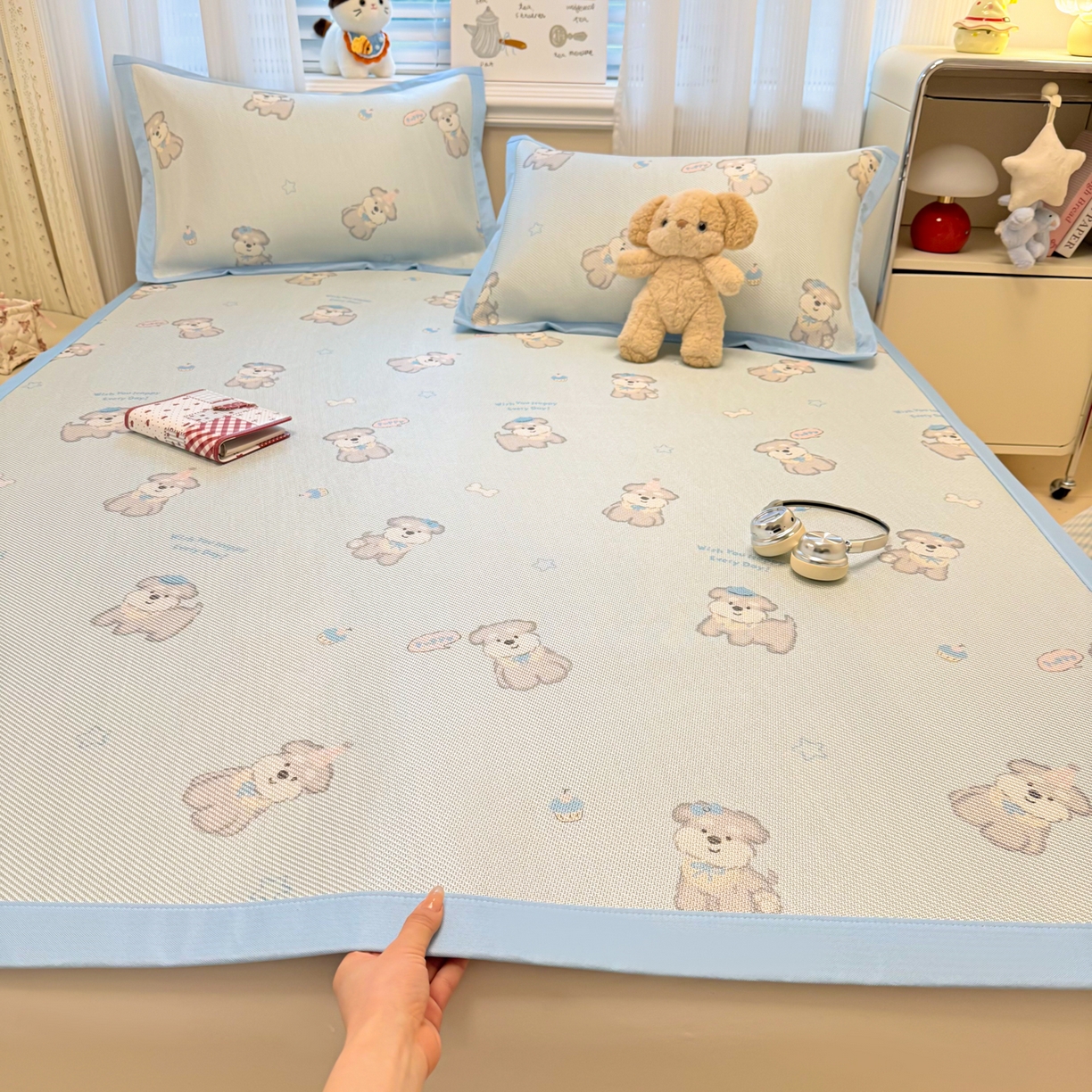 慕尚家纺 2026新款清新凉感冰藤席平铺款 开心约克