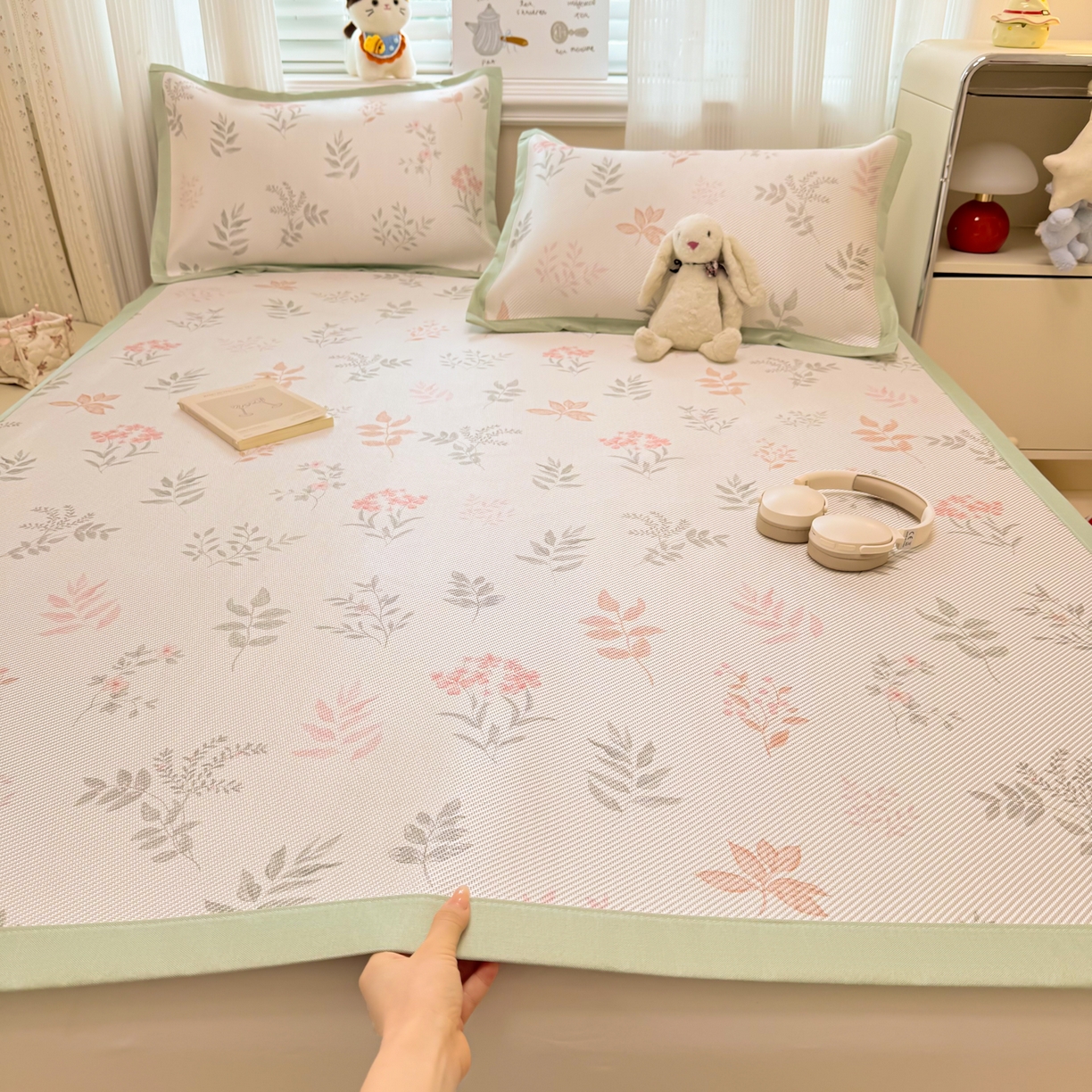 慕尚家纺 2026新款清新凉感冰藤席平铺款 情人草