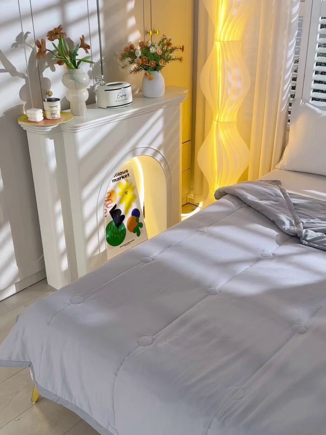 91家纺网 家纺一手货源 找家纺 羽涵家纺 2026新款磨毛水洗棉夏被夏凉被空调被 浅云灰