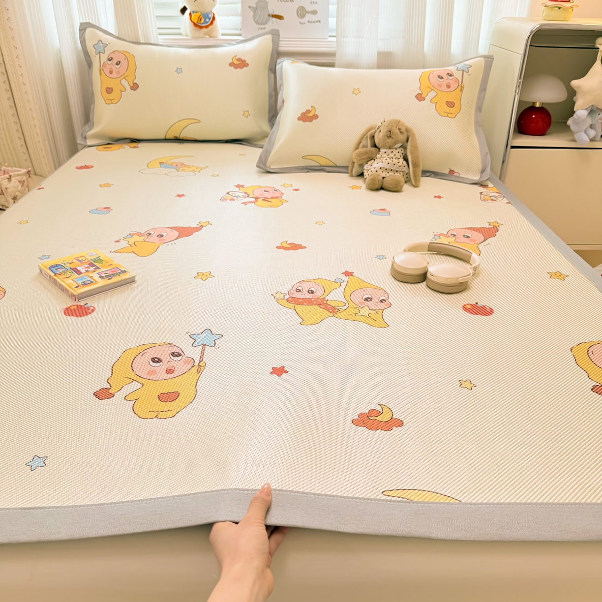 慕尚家纺 2026新款清新凉感冰藤席平铺款 天使星仔