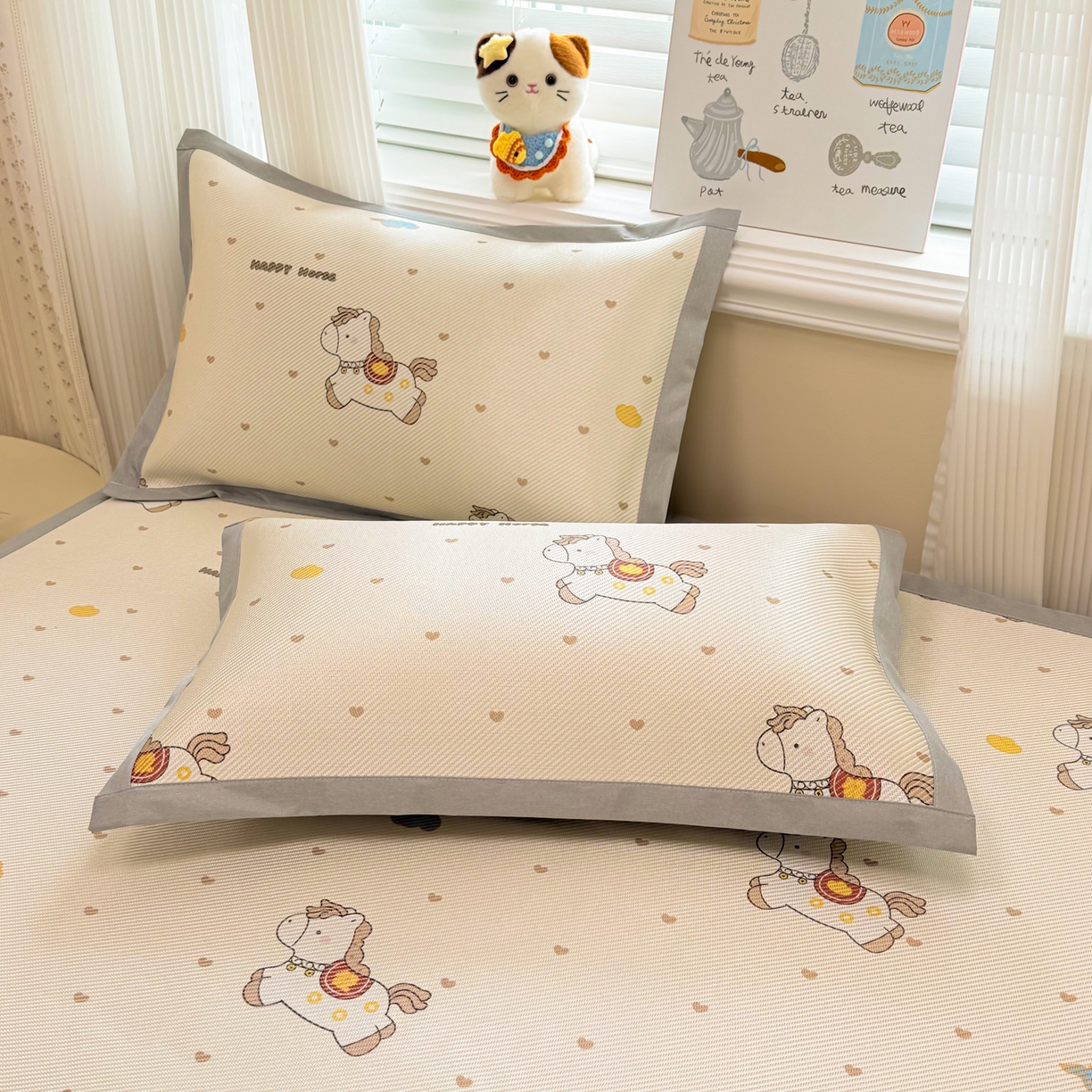 91家纺网 家纺一手货源 找家纺 慕尚家纺 2026新款清新凉感冰藤席平铺款 马踏祥光