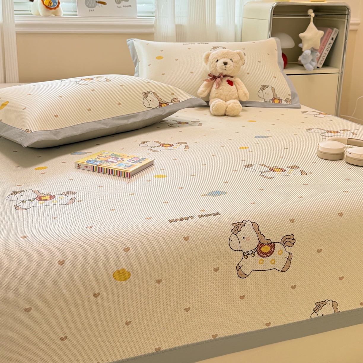 91家纺网 家纺一手货源 找家纺 慕尚家纺 2026新款清新凉感冰藤席平铺款 马踏祥光