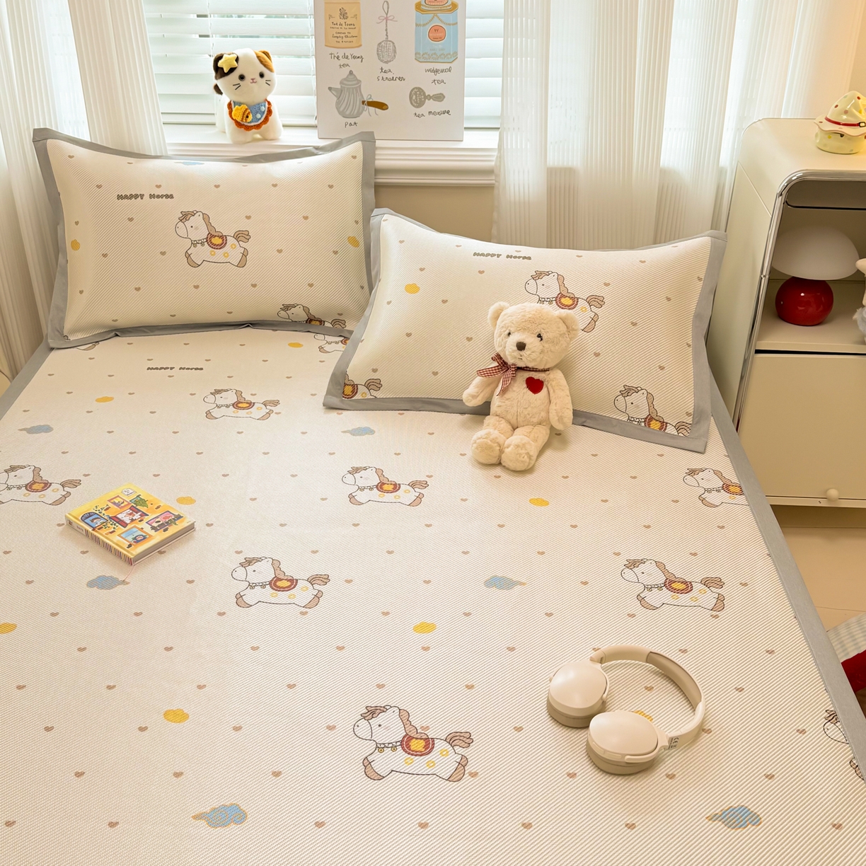 91家纺网 家纺一手货源 找家纺 慕尚家纺 2026新款清新凉感冰藤席平铺款 马踏祥光