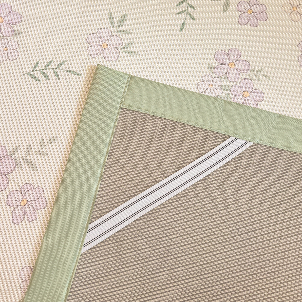 91家纺网 家纺一手货源 找家纺 慕尚家纺 2026新款清新凉感冰藤席平铺款 紫气东来