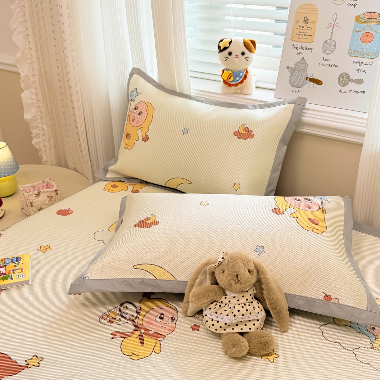 91家纺网 家纺一手货源 找家纺 慕尚家纺 2026新款清新凉感冰藤席平铺款 天使星仔