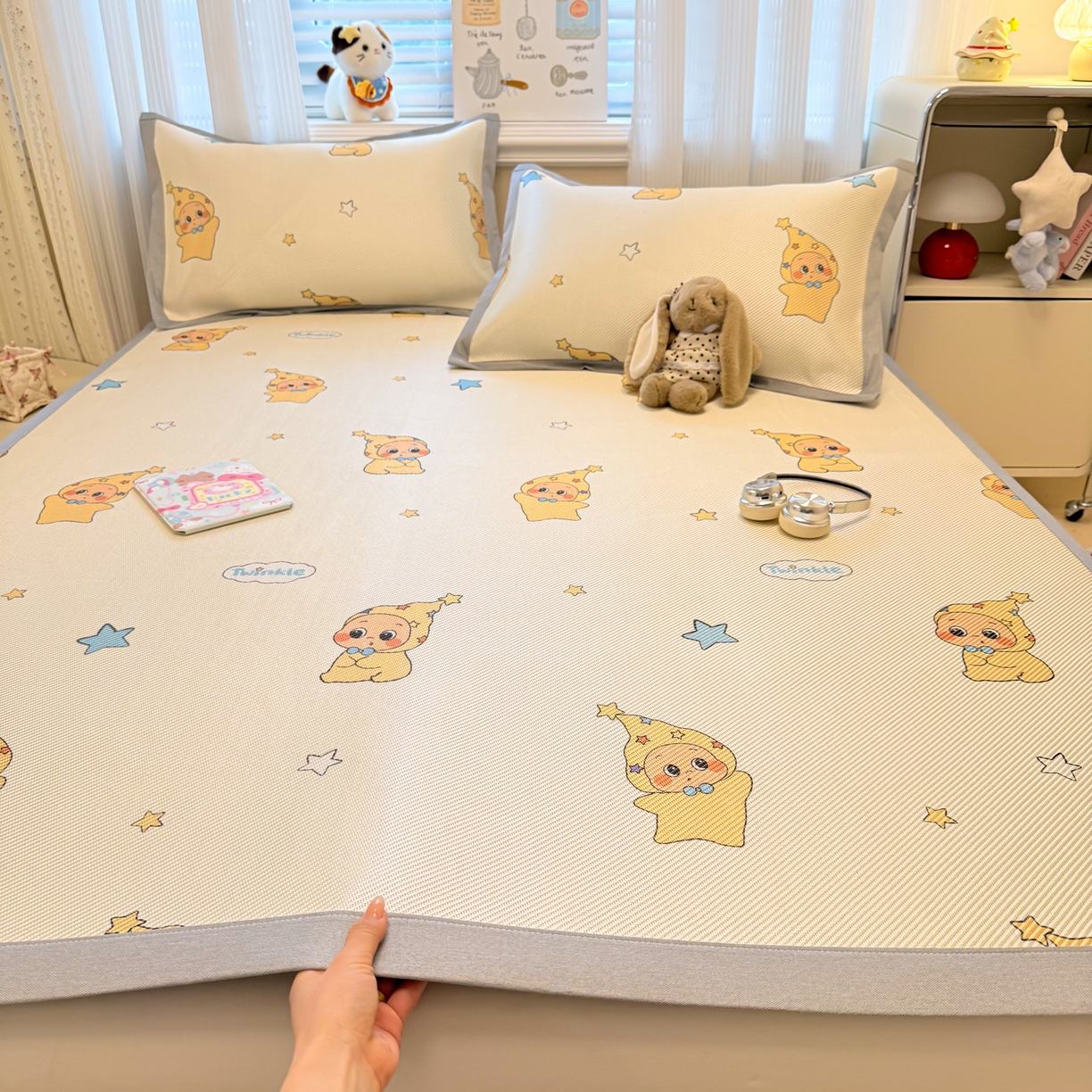 慕尚家纺 2026新款清新凉感冰藤席平铺款 星星宝宝