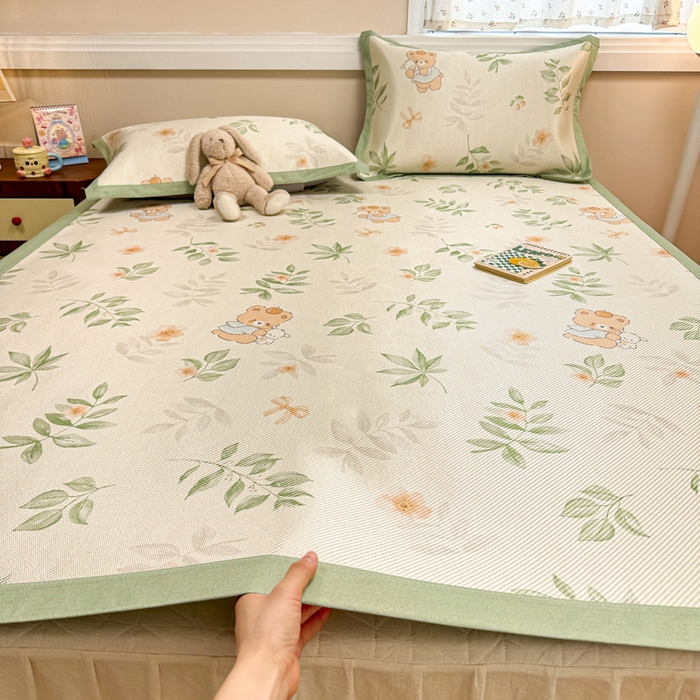 慕尚家纺 2026新款清新凉感冰藤席平铺款 叶子熊