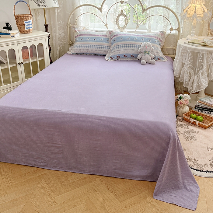 91家纺网 家纺一手货源 找家纺 优尚佳生活馆 2026新款云感皱皱纱全棉花边款夏被四件套 晴野