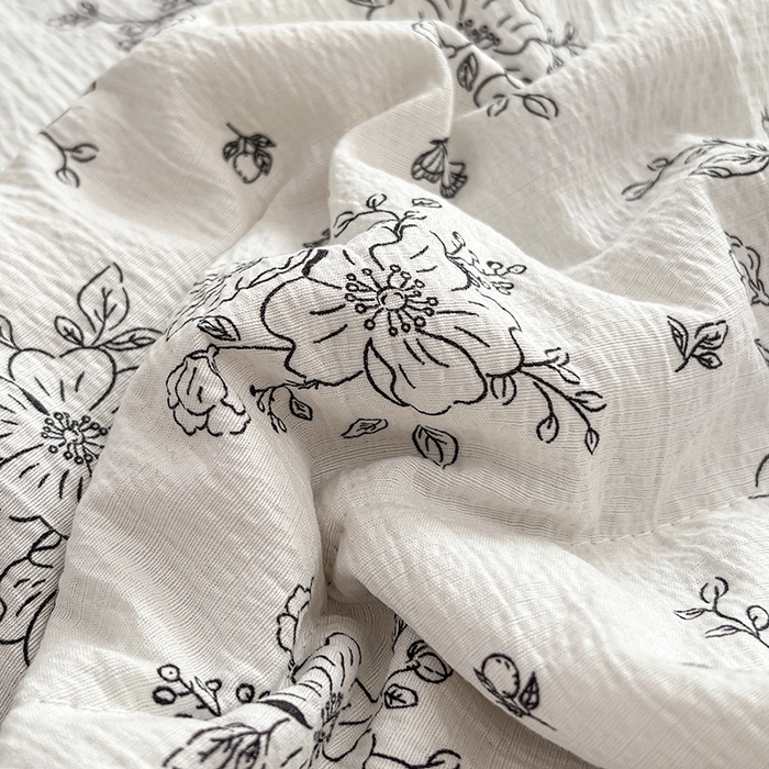 91家纺网 家纺一手货源 找家纺 优尚佳生活馆 2026新款云感皱皱纱全棉花边款夏被四件套 清墨