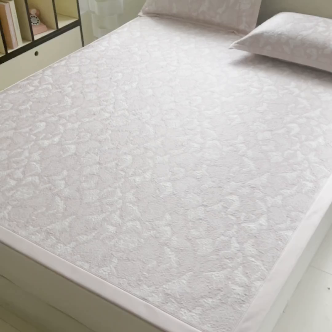 91家纺网 家纺一手货源 找家纺 女子家纺 2026新款A类凉感冰豆豆双面提花席-漫天蝶舞系列 漫天蝶舞-柔和粉