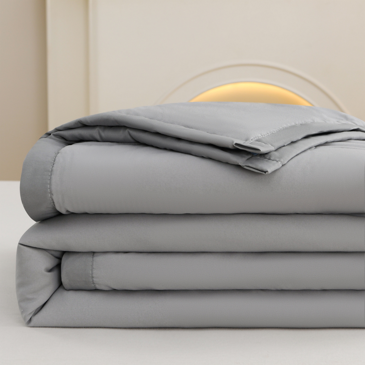 91家纺网 家纺一手货源 找家纺 羽涵家纺 2026新款磨毛水洗棉夏被夏凉被空调被 月光灰