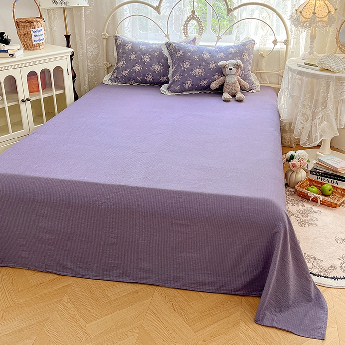 91家纺网 家纺一手货源 找家纺 （总）优佳优品 2026新款云感皱皱纱全棉花边款夏被四件套