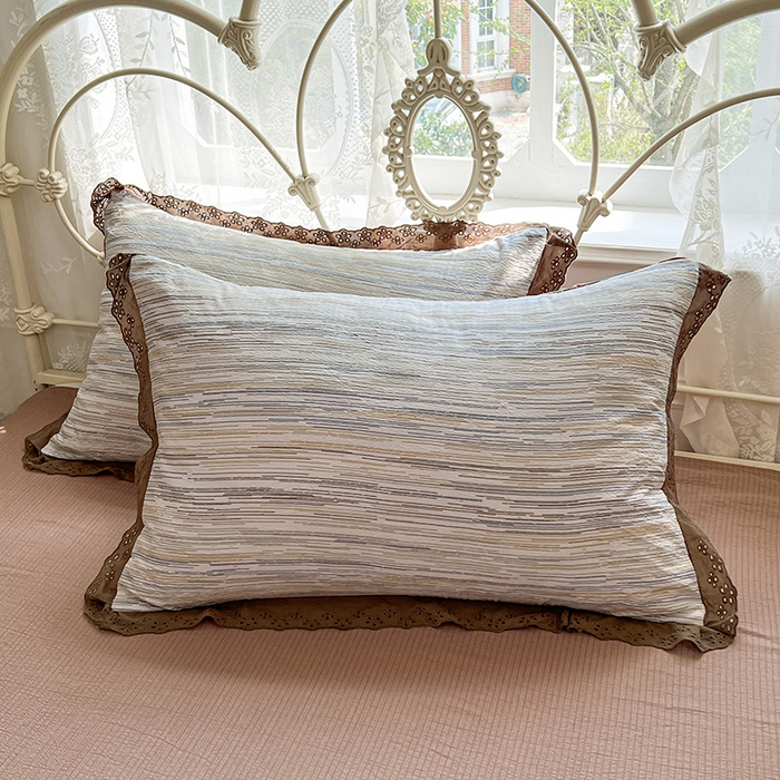 91家纺网 家纺一手货源 找家纺 优佳优品 2026新款云感皱皱纱全棉花边款夏被四件套 暮纱