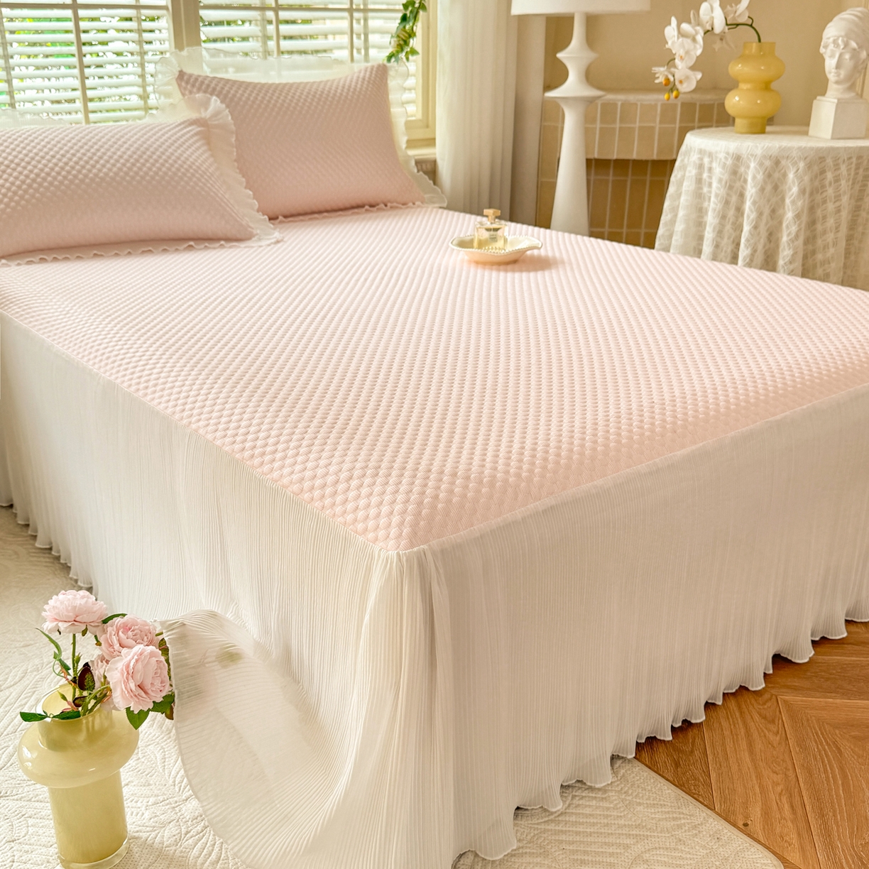 91家纺网 家纺一手货源 找家纺 （总）逸尚阁 2026新款凉感夏被冰豆豆床裙凉席四件套