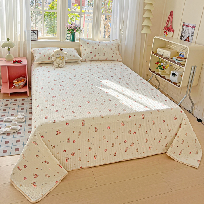 卡普二店 2026新款A类锦氨凉感印花夏被四件套床盖凉席款--凉席床盖 星星人