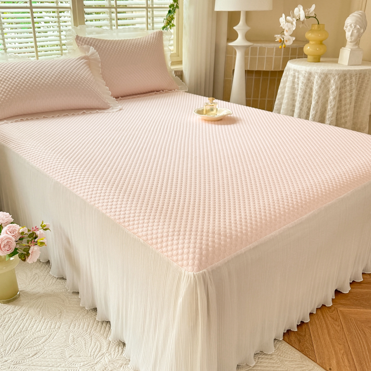 91家纺网 家纺一手货源 找家纺 （总）逸尚阁 2026新款凉感夏被冰豆豆床裙凉席四件套