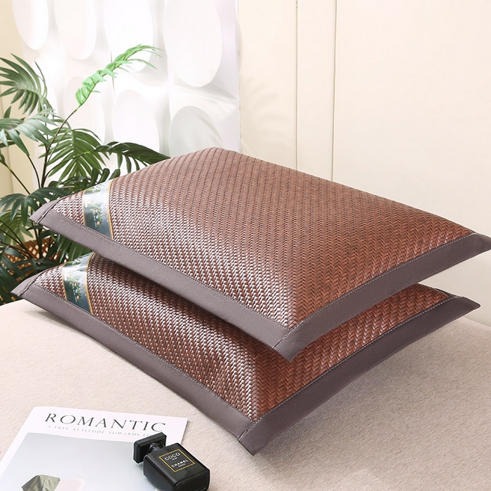 91家纺网 家纺一手货源 找家纺 （总）小牛席业 2026新款经典款-角标霸王藤夏凉枕藤枕头冰藤枕头冰丝枕豆豆枕头