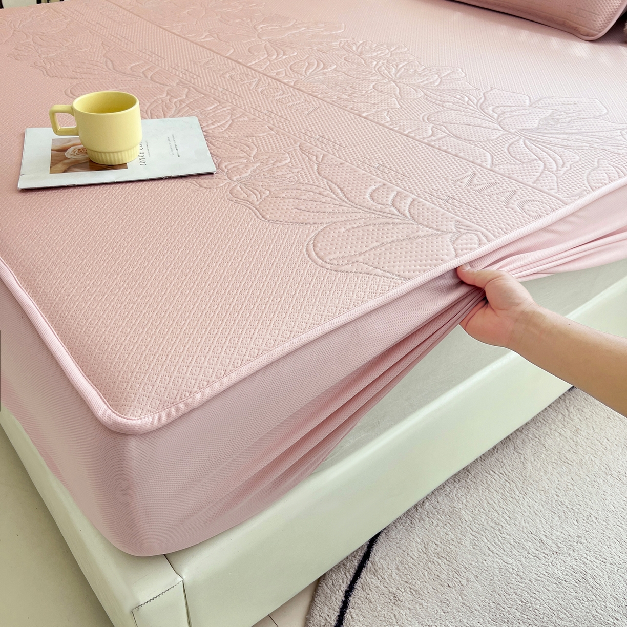 91家纺网 家纺一手货源 找家纺 （总）能好家纺 2026新款高分子PE冰豆豆凉席床笠款