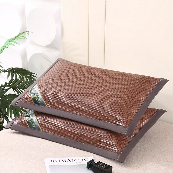 91家纺网 家纺一手货源 找家纺 （总）小牛席业 2026新款经典款-角标霸王藤夏凉枕藤枕头冰藤枕头冰丝枕豆豆枕头