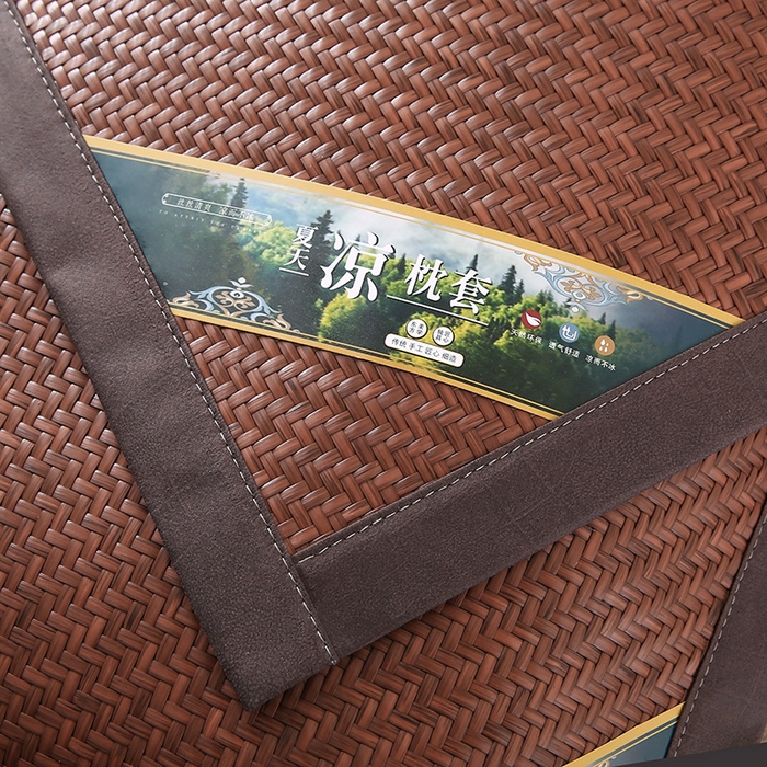 91家纺网 家纺一手货源 找家纺 小牛席业 2026新款经典款-角标霸王藤夏凉枕藤枕头冰藤枕头冰丝枕豆豆枕头 咖色