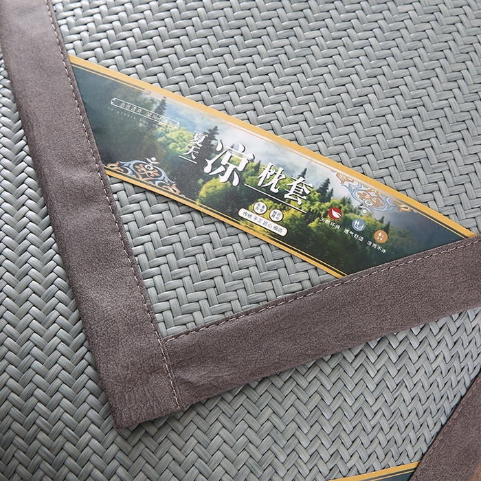 91家纺网 家纺一手货源 找家纺 小牛席业 2026新款经典款-角标霸王藤夏凉枕藤枕头冰藤枕头冰丝枕豆豆枕头 蓝色