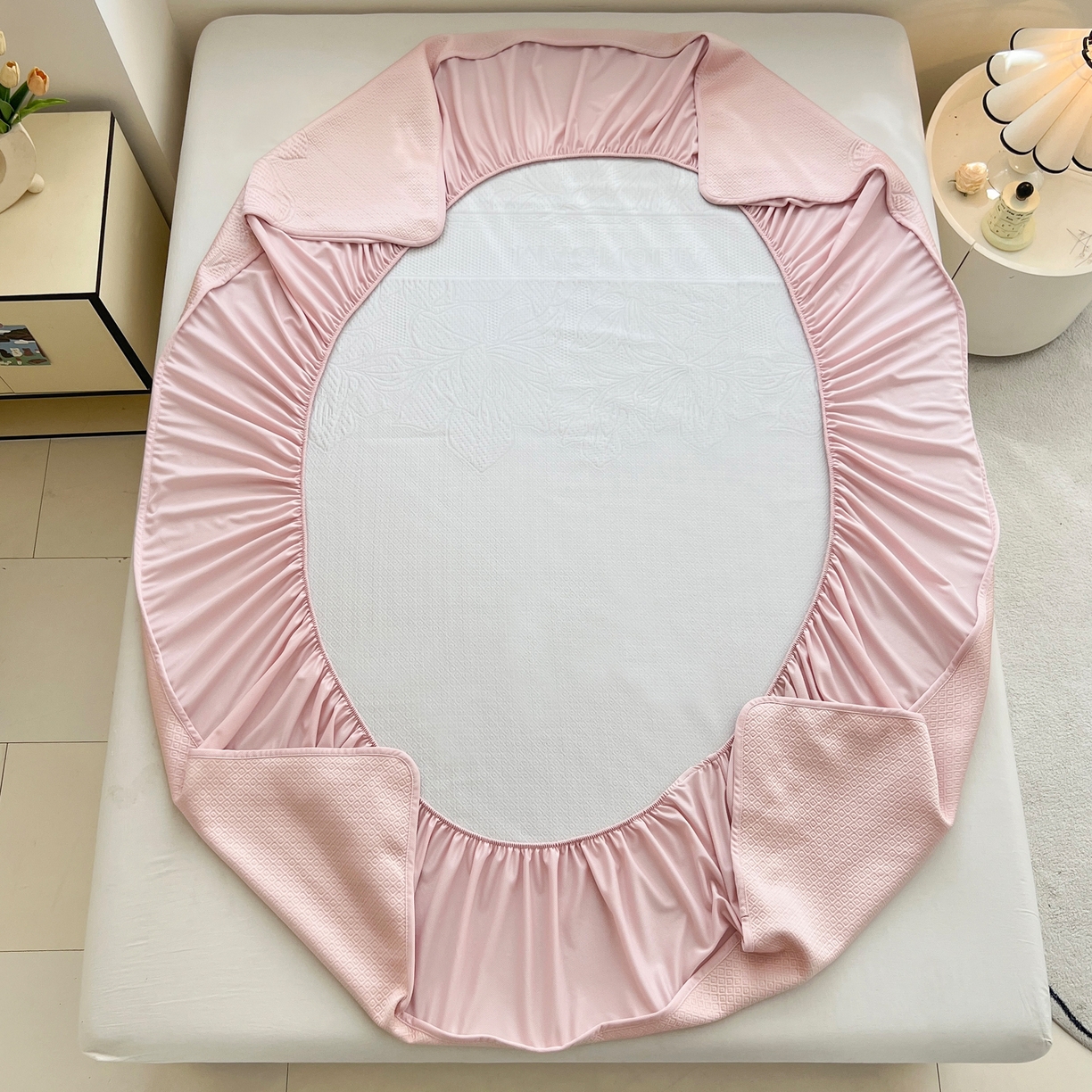 91家纺网 家纺一手货源 找家纺 （总）能好家纺 2026新款高分子PE冰豆豆凉席床笠款