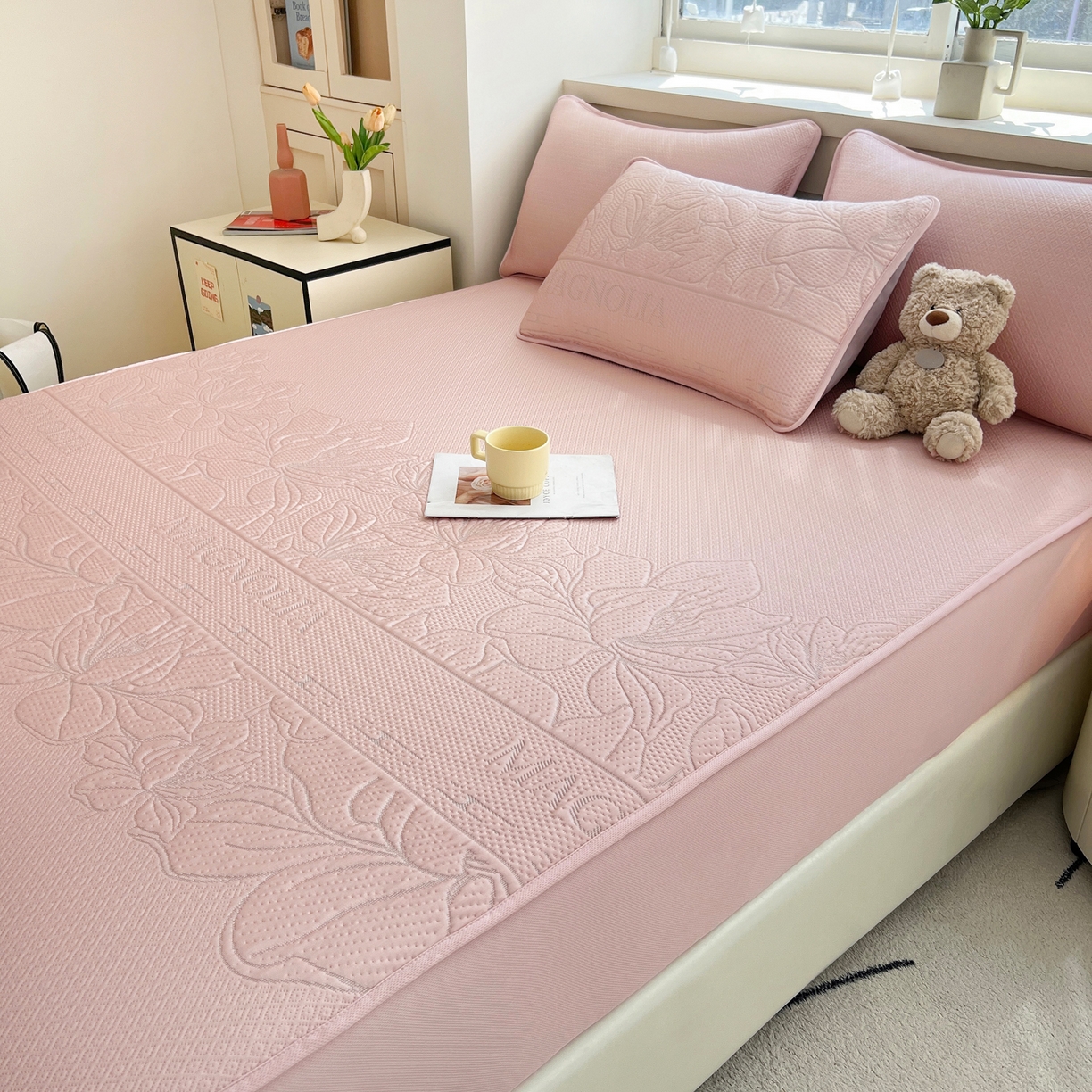 91家纺网 家纺一手货源 找家纺 （总）能好家纺 2026新款高分子PE冰豆豆凉席床笠款