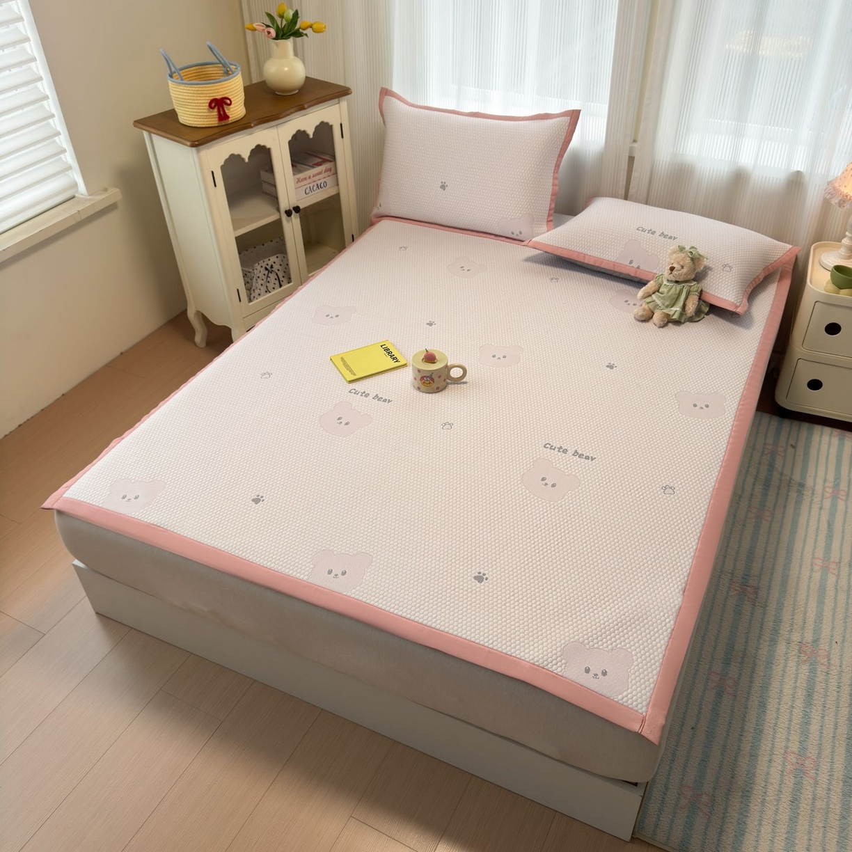 91家纺网 家纺一手货源 找家纺 （总）亿梵家居 2026春夏新款冰豆豆PE高分子凉席