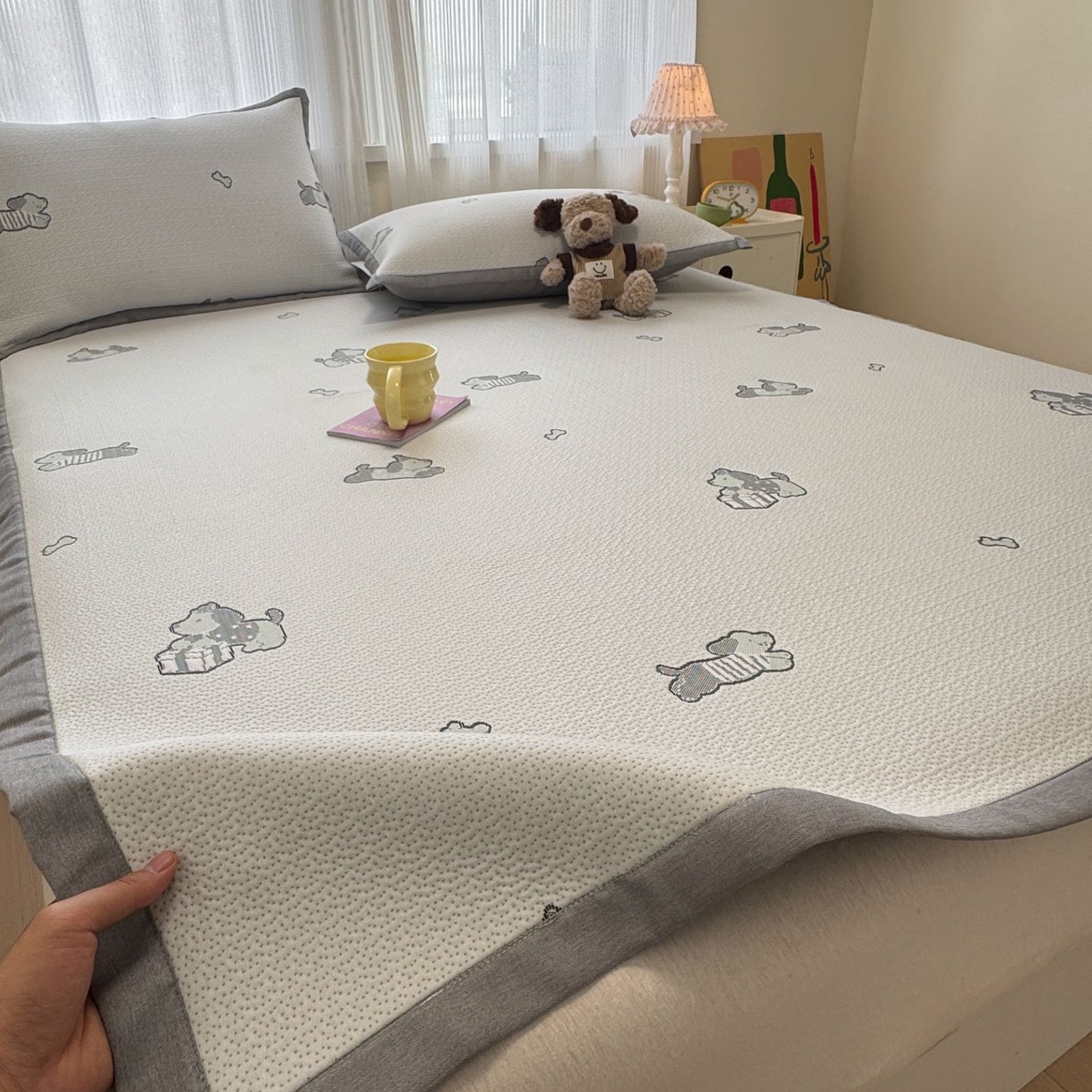 91家纺网 家纺一手货源 找家纺 （总）亿梵家居 2026春夏新款冰豆豆PE高分子凉席