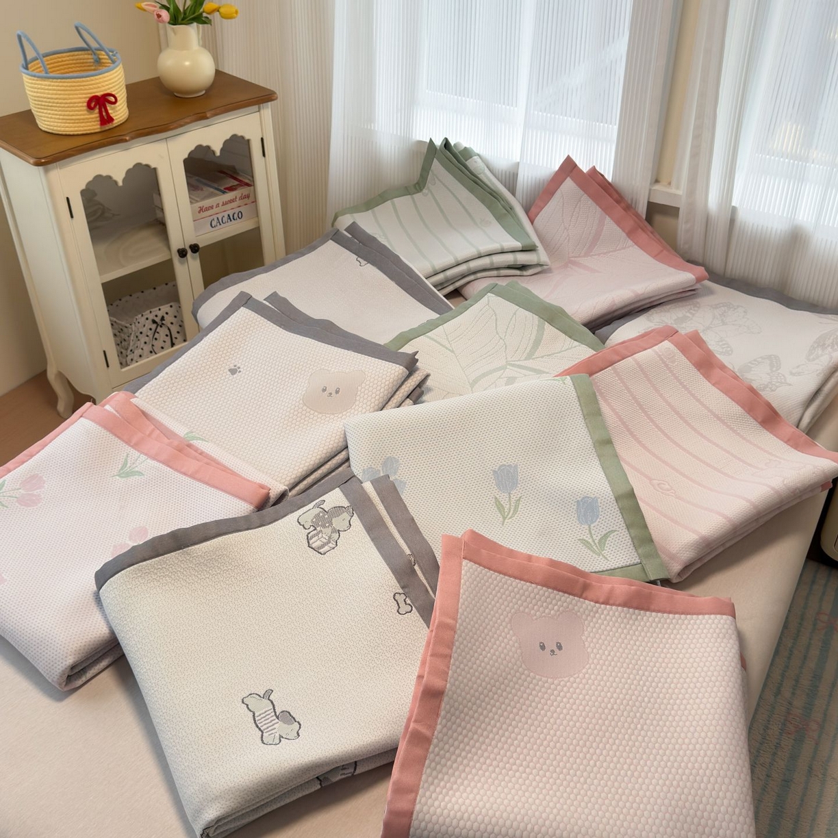 亿梵家居 2026春夏新款冰豆豆PE高分子凉席 组合