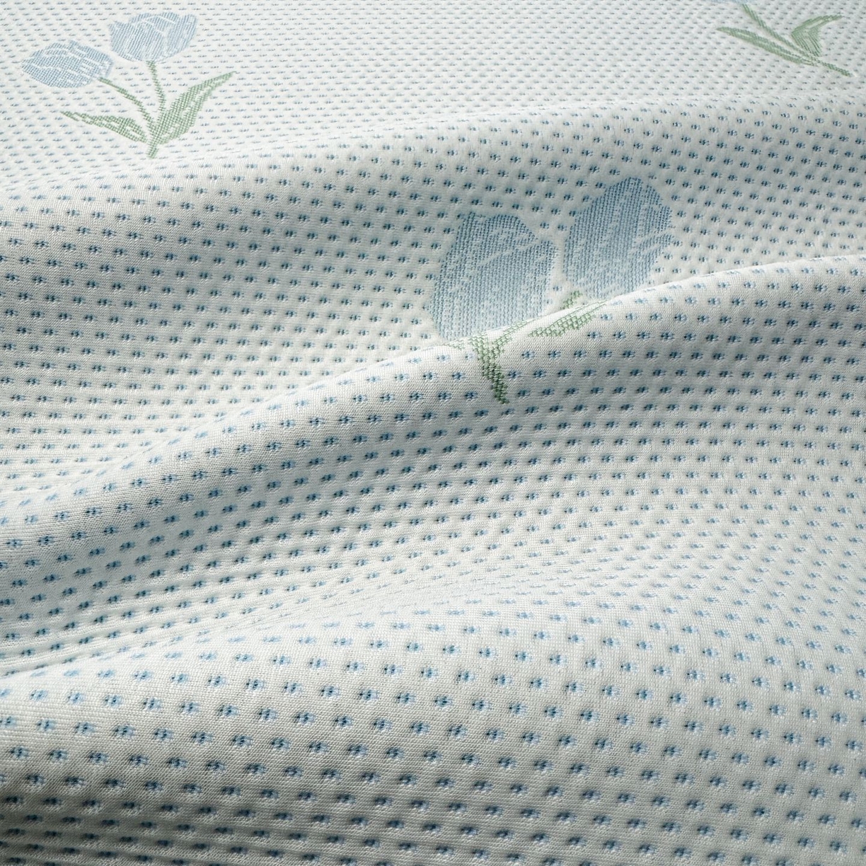 91家纺网 家纺一手货源 找家纺 亿梵家居 2026春夏新款冰豆豆PE高分子凉席 花间梦-蓝