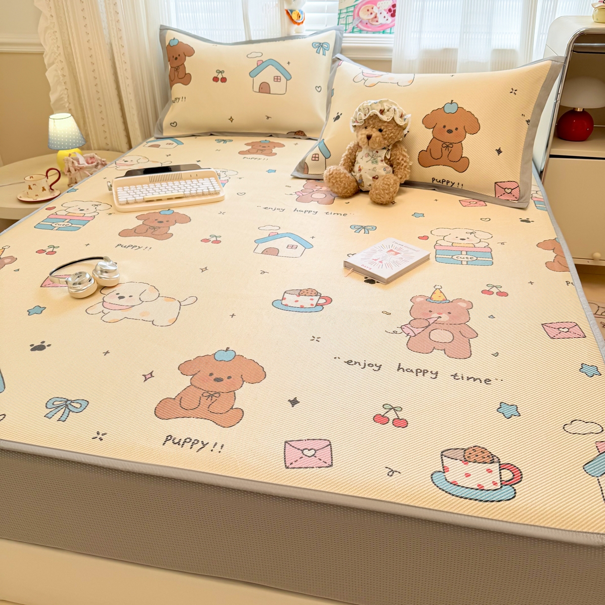 91家纺网 家纺一手货源 找家纺 （总）慕尚家纺 2026新款清新凉感冰藤席床笠款