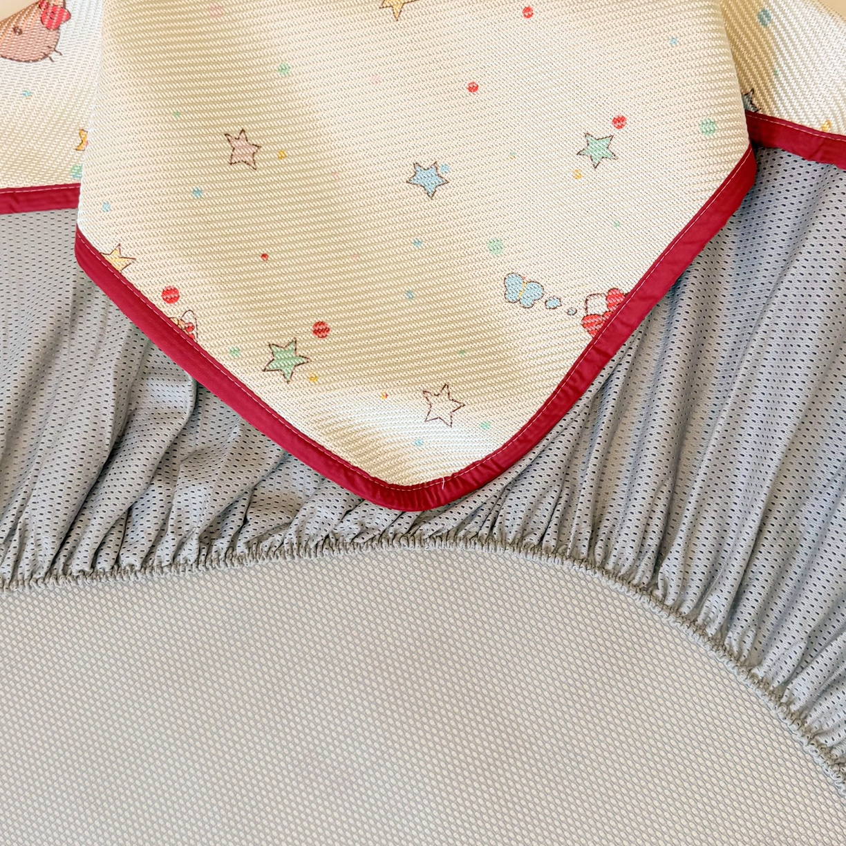 91家纺网 家纺一手货源 找家纺 慕尚家纺 2026新款清新凉感冰藤席床笠款 小猫耶