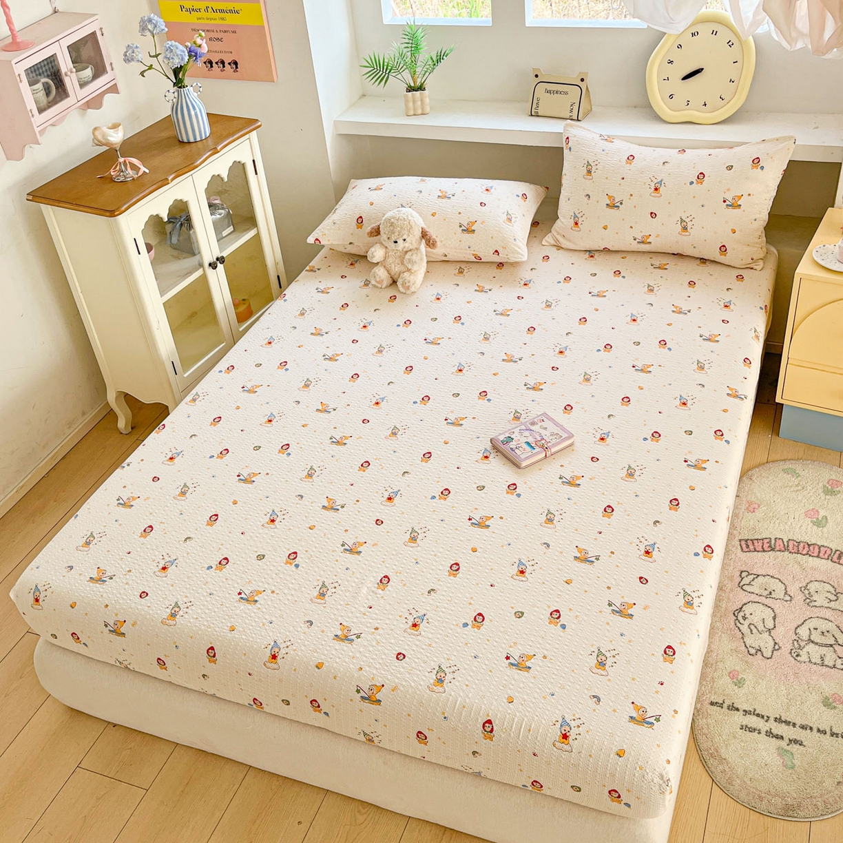 91家纺网 家纺一手货源 找家纺 （总）蓝极人 2026新款泡泡纱印花床笠