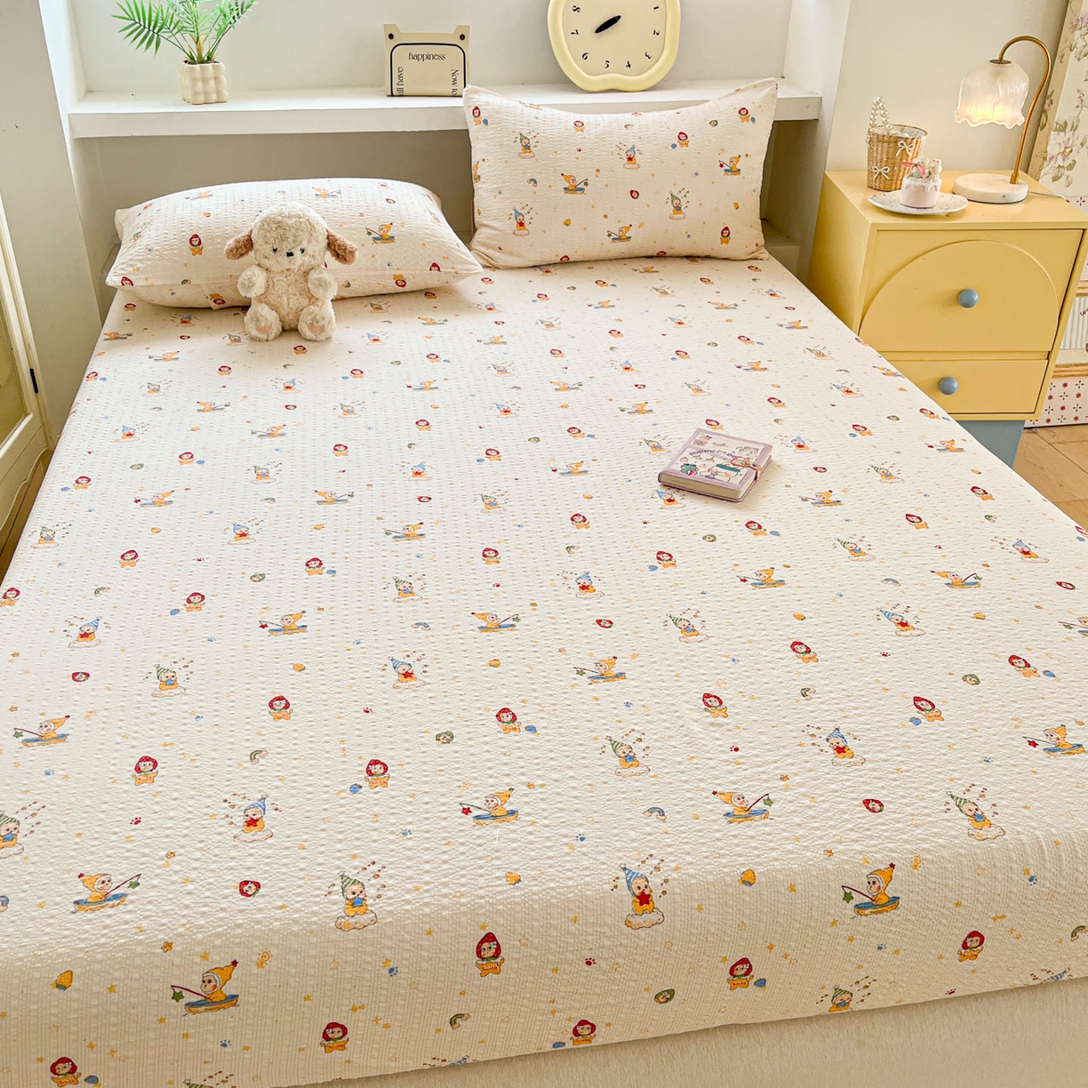 91家纺网 家纺一手货源 找家纺 （总）蓝极人 2026新款泡泡纱印花床笠