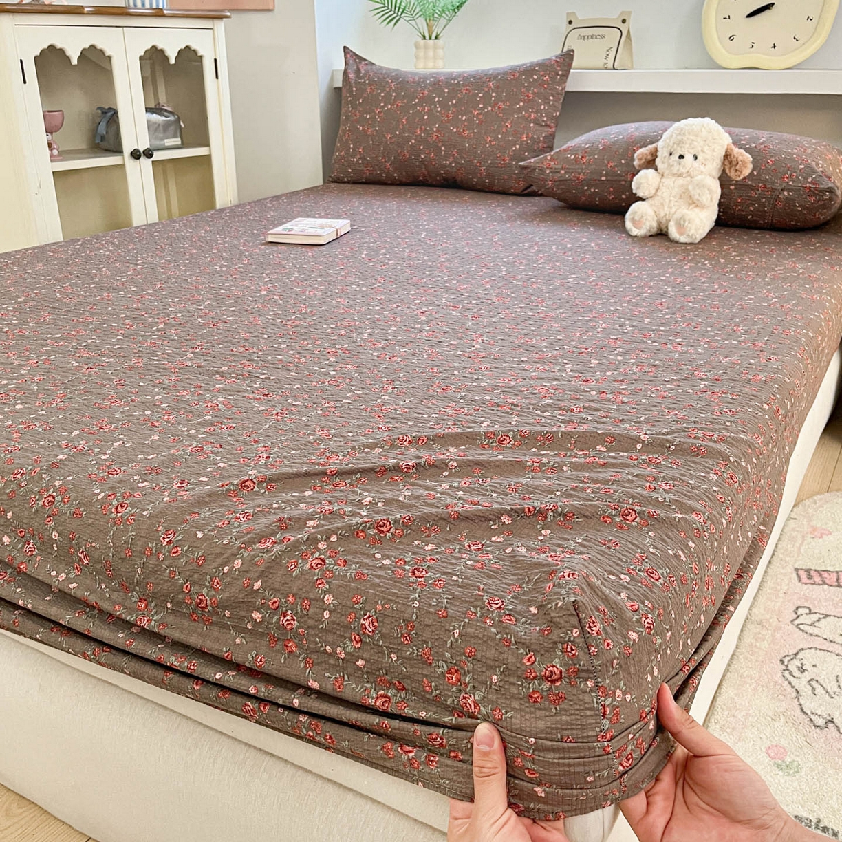 91家纺网 家纺一手货源 找家纺 （总）蓝极人 2026新款泡泡纱印花床笠