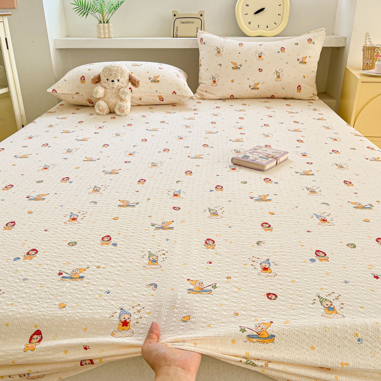 91家纺网 家纺一手货源 找家纺 （总）蓝极人 2026新款泡泡纱印花床笠