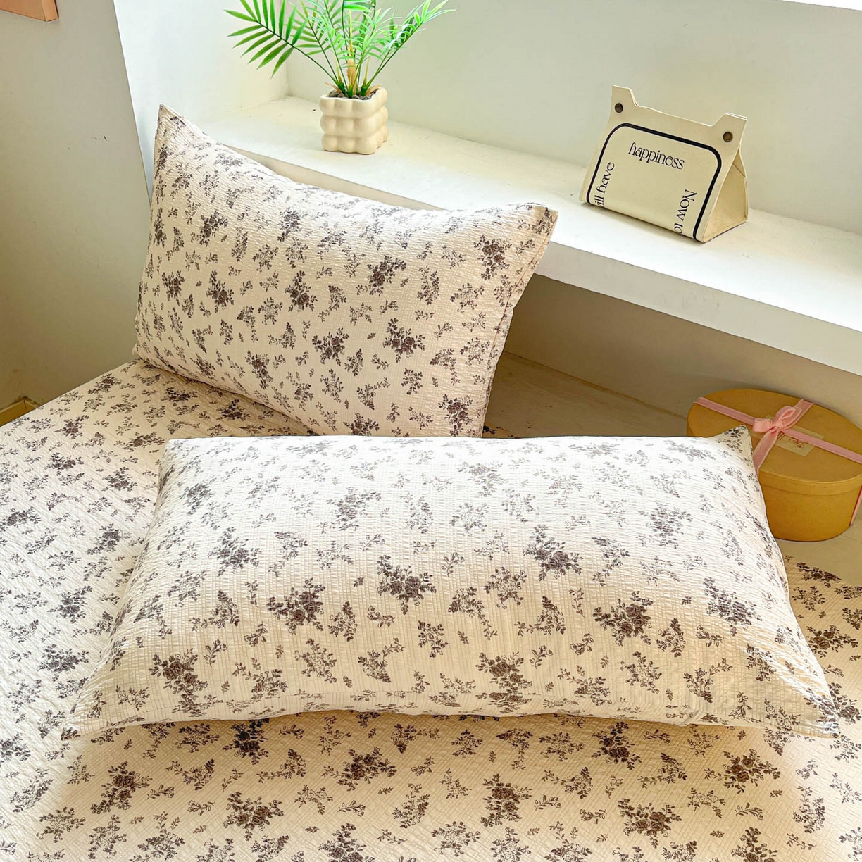 91家纺网 家纺一手货源 找家纺 蓝极人 2026新款泡泡纱印花床笠 CL初柠