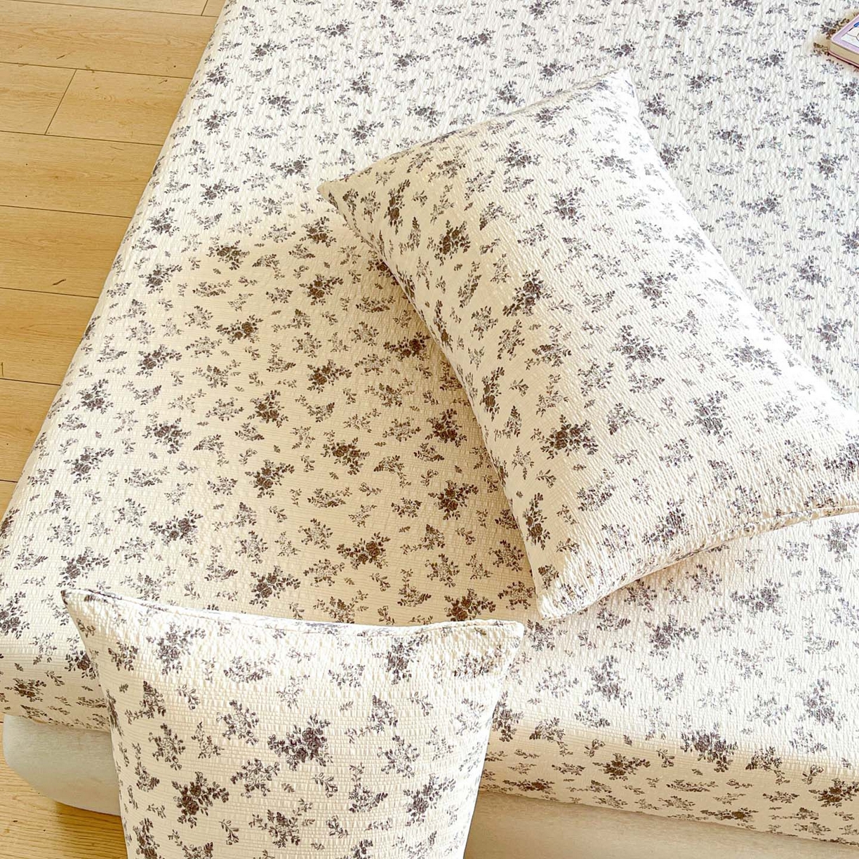 91家纺网 家纺一手货源 找家纺 蓝极人 2026新款泡泡纱印花床笠 CL初柠