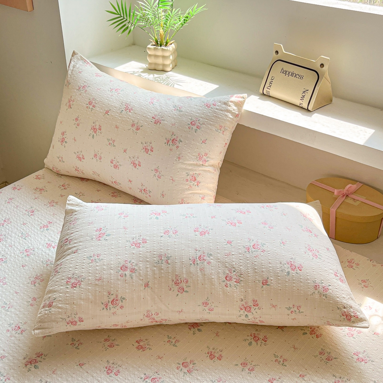 91家纺网 家纺一手货源 找家纺 蓝极人 2026新款泡泡纱印花床笠 CL月光