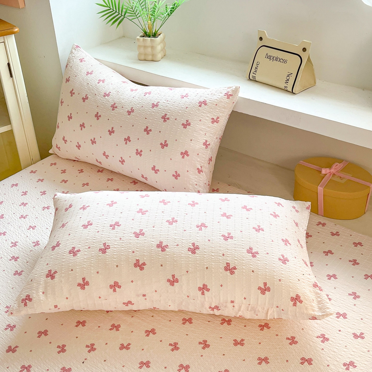 91家纺网 家纺一手货源 找家纺 蓝极人 2026新款泡泡纱印花床笠 CL若梦