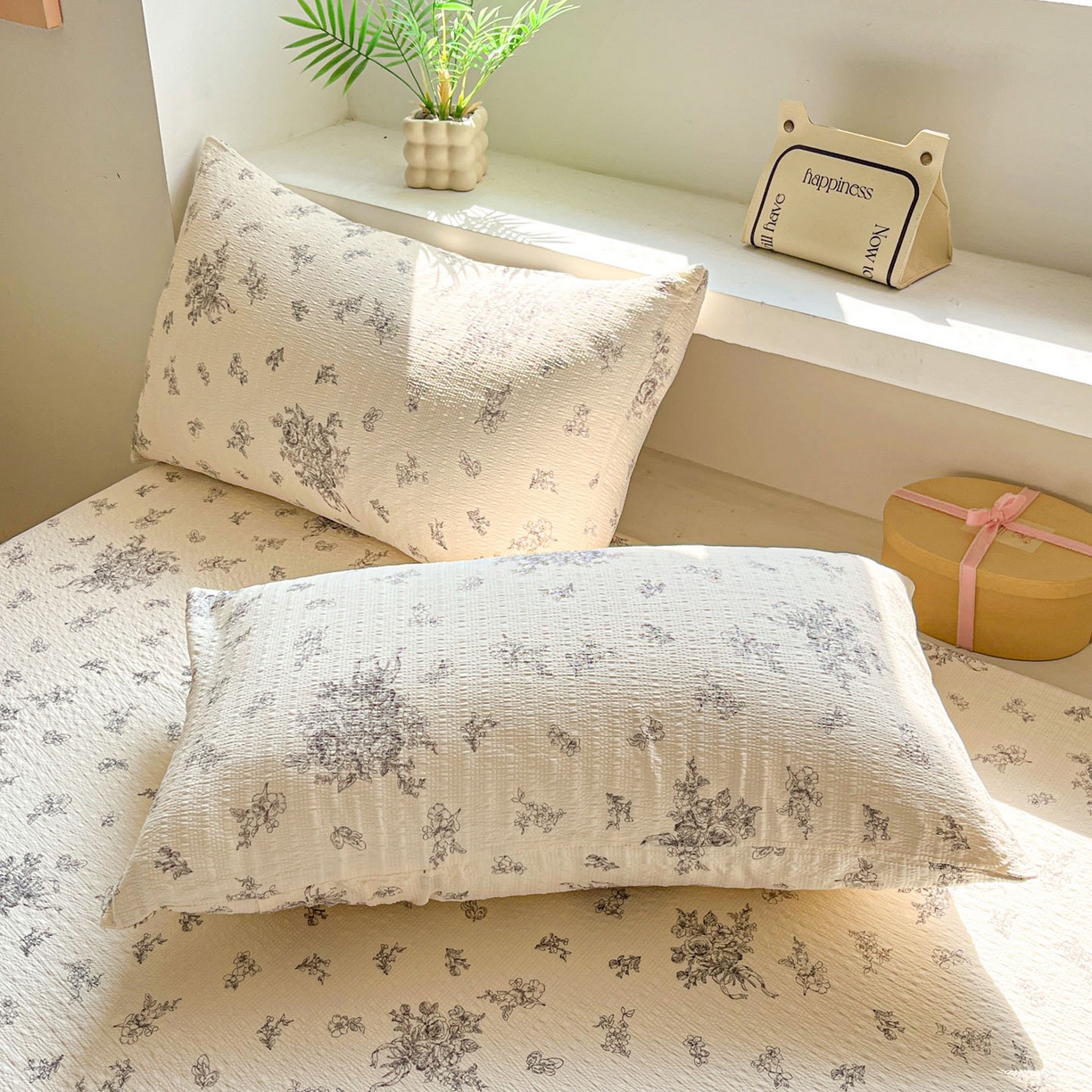 91家纺网 家纺一手货源 找家纺 蓝极人 2026新款泡泡纱印花床笠 CL南洋